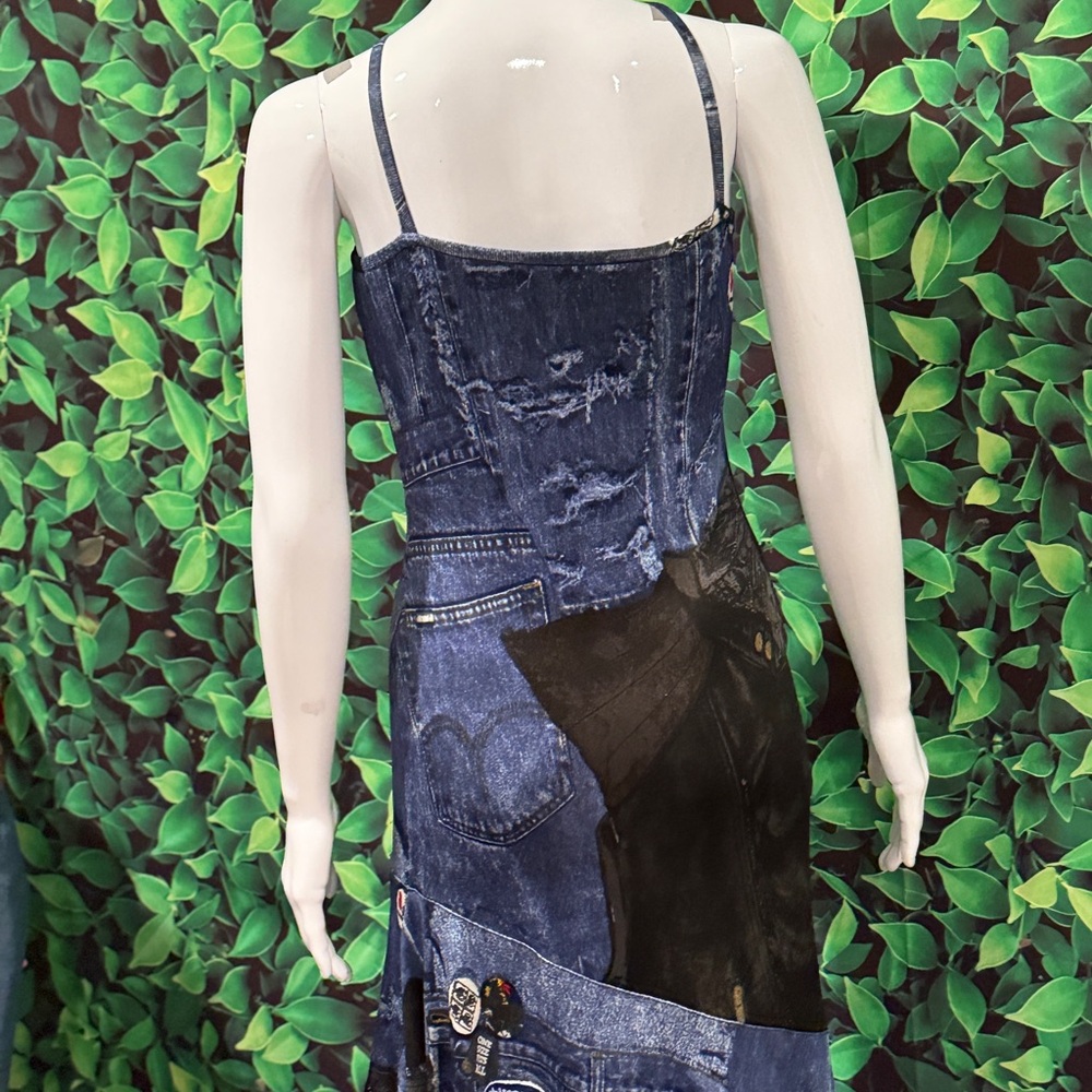 Dior Blue Patchwork Denim Dress - Picture 2 of 11